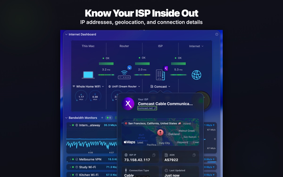 ISP details and upstream visibility