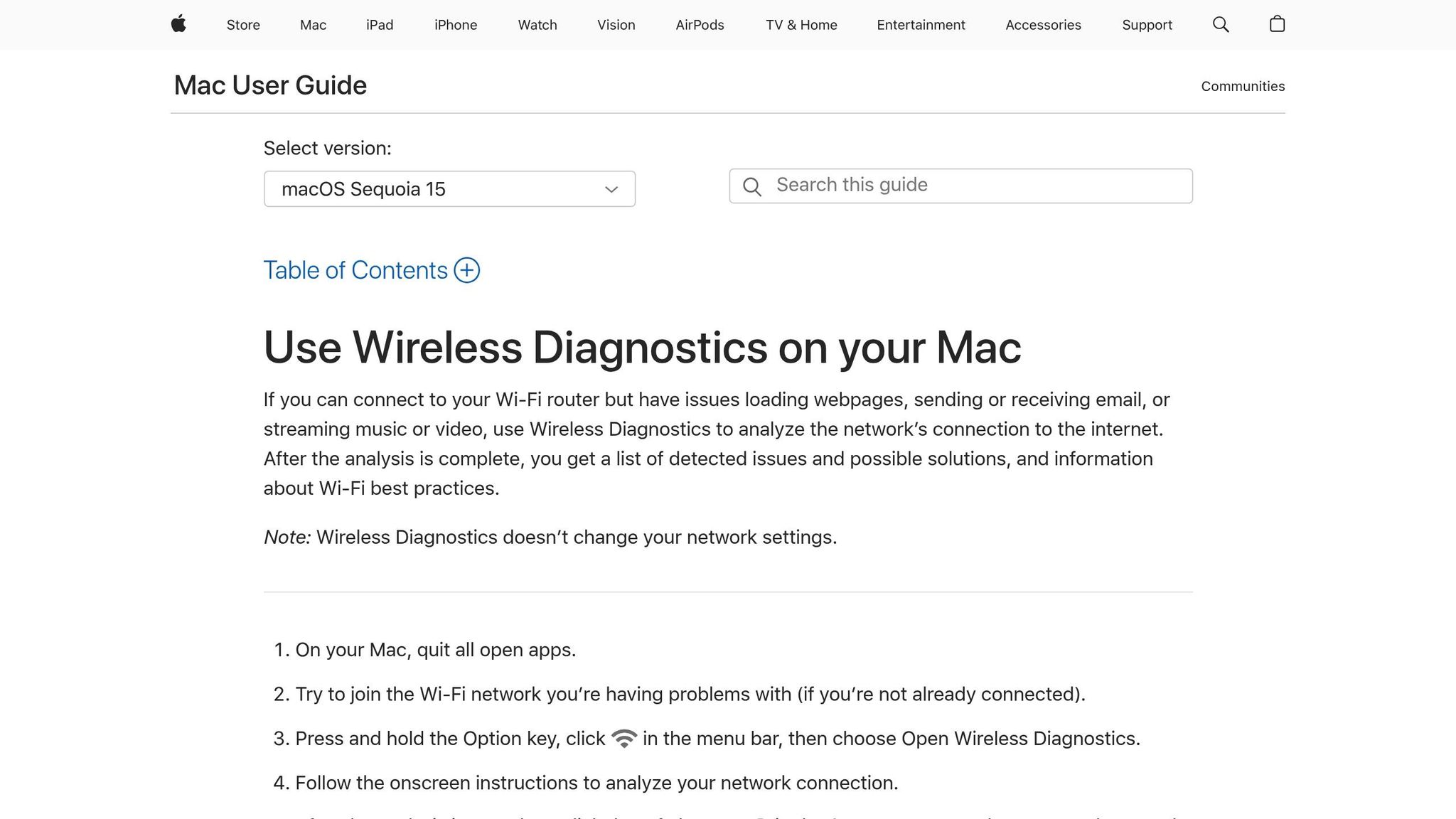 Wireless Diagnostics